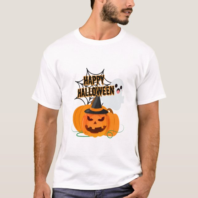 ghosts and pumpkin halloween shirt (Front)