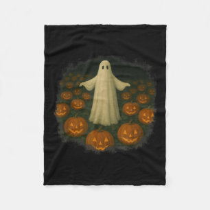Ghosts And Pumpkins! Halloween! Fleece Blanket