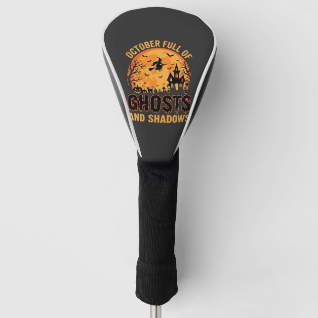 Ghosts and Shadows Halloween Moon Design Golf Head Cover (Front)