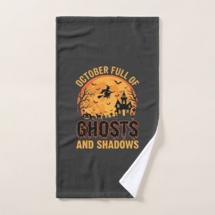 Ghosts and Shadows Halloween Moon Design Hand Towel