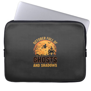 Ghosts and Shadows Halloween Moon Design Laptop Sleeve
