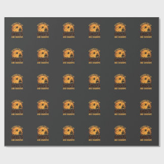 Ghosts and Shadows Halloween Moon Design Wrapping Paper