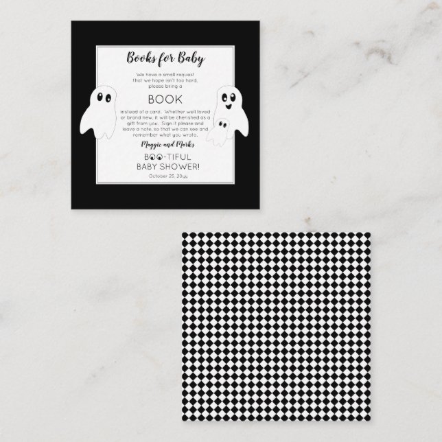 Ghosts Baby Shower Book Request Enclosure Card (Front/Back)