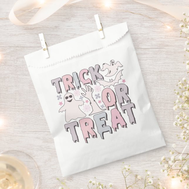 Ghosts Bats Pastel Trick or Treat Halloween Favour Bags (Clipped)