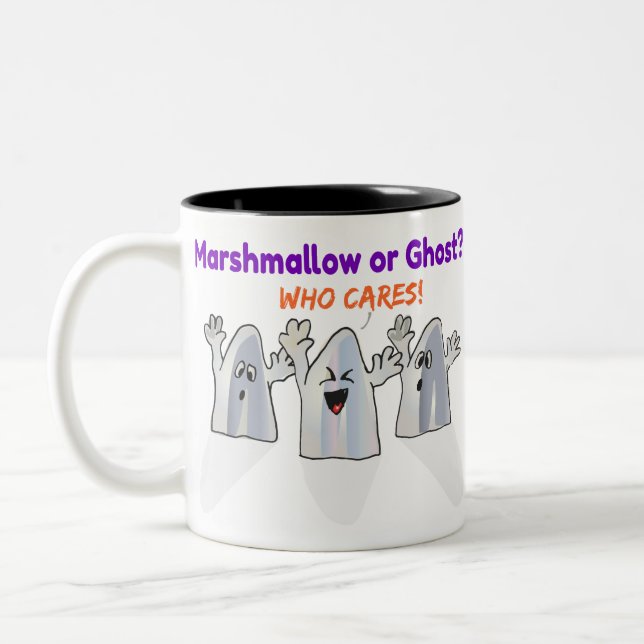 ghosts funny gift Two-Tone coffee mug (Left)