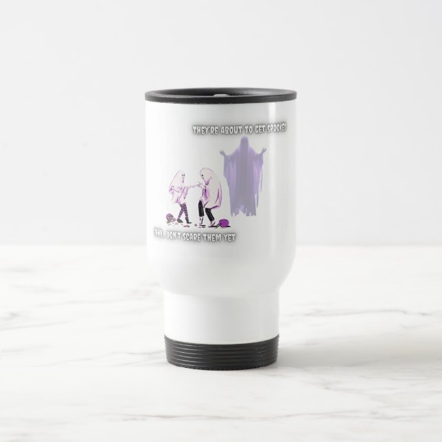 Ghosts Get Spooked Design Travel Mug (Center)