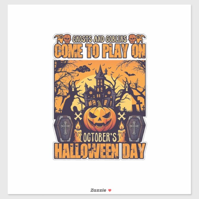 Ghosts Goblins Halloween Come Play October Haunted (Sheet)