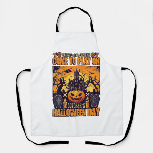 Ghosts Goblins Halloween Come Play October Haunted Apron