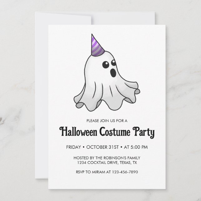 Ghosts Halloween Costume Party Invitation (Front)