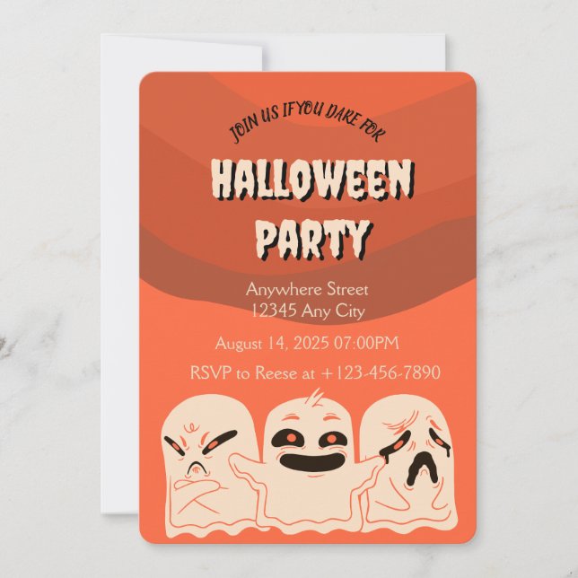 Ghosts Halloween Party Invitation (Front)