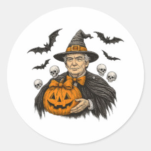 Ghosts Halloween Spooky Boo Zombie Pumpkin Skeleto Classic Round Sticker