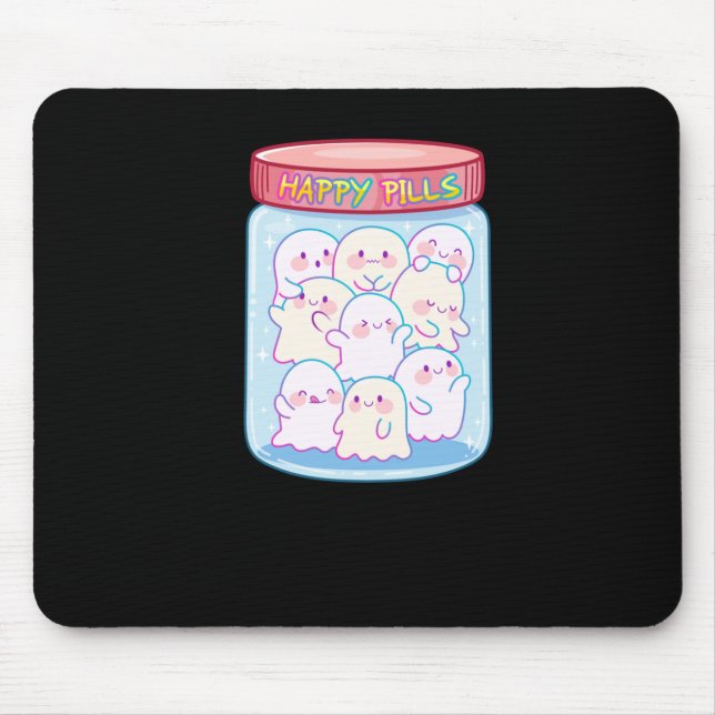 Ghosts Happy Pills Sticker  Mouse Pad (Front)