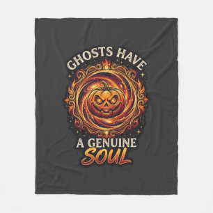 Ghosts Have Genuine Soul Haloween Pumpkin Fire Swi Fleece Blanket