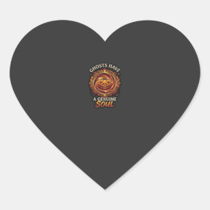 Ghosts Have Genuine Soul Haloween Pumpkin Fire Swi Heart Sticker