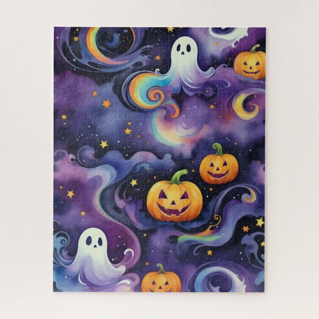 Ghosts in Orbit, Spooky Fun in a Cosmic  Jigsaw Puzzle (Vertical)
