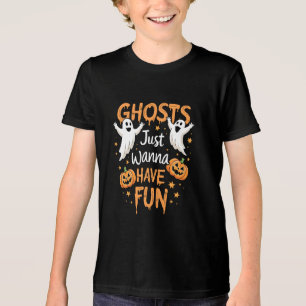 Ghosts just Wanna Have Fun Spooky Halloween Ghost Tri-Blend Shirt