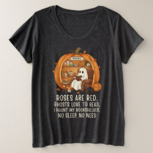 Ghosts Love To Read - Funny Halloween Book Lover Plus Size T-Shirt