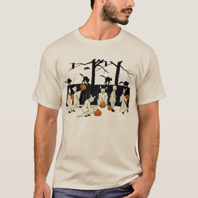 Ghosts on Parade Vintage Halloween Shirt (Front)