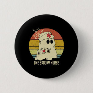 Ghosts One Spooky Nurse Halloween Nurse Fall Scrub 6 Cm Round Badge