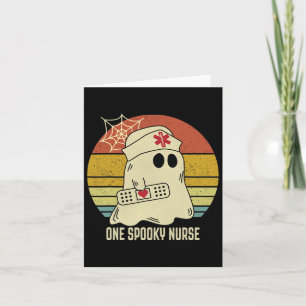 Ghosts One Spooky Nurse Halloween Nurse Fall Scrub Card