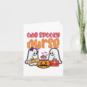 Ghosts One Spooky Nurse Halloween Nurse Fall Scrub Card