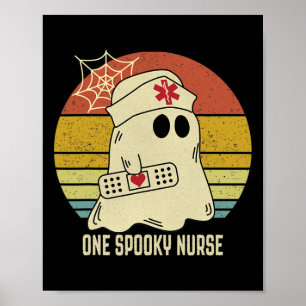 Ghosts One Spooky Nurse Halloween Nurse Fall Scrub Poster