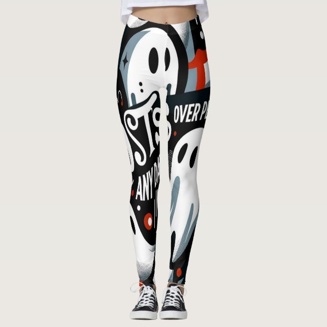 "Ghosts Over People Any Day" Leggings (Front)
