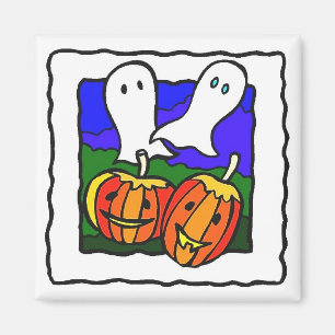"Ghosts, Pumpkins" Halloween Fridge Magnet