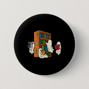 Ghosts Reading Books Teacher Halloween Librarian B 6 Cm Round Badge