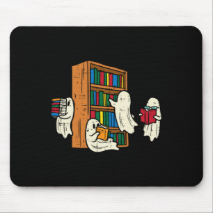 Ghosts Reading Books Teacher Halloween Librarian B Mouse Pad