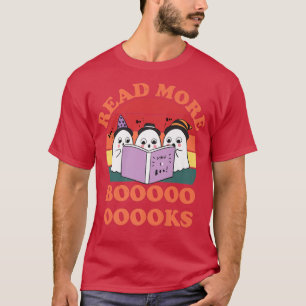 Ghosts Reading Books Teacher Halloween Librarian B T-Shirt