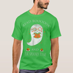 Ghosts Reading Books Teacher Halloween Librarian B T-Shirt