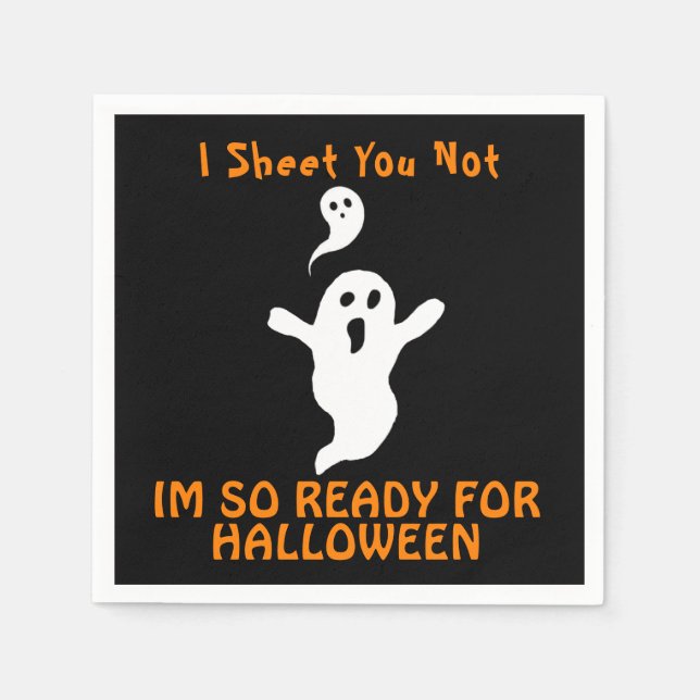 Ghosts Ready for Halloween Napkins (Front)