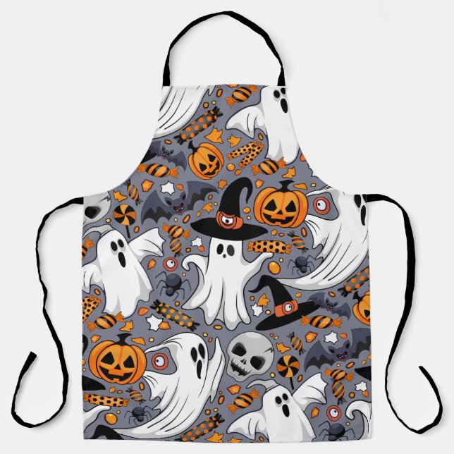 Ghosts Spooky and Creepy Cute Monsters Apron (Front)