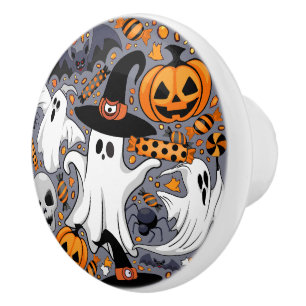 Ghosts Spooky and Creepy Cute Monsters Ceramic Knob