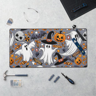 Ghosts Spooky and Creepy Cute Monsters Desk Mat