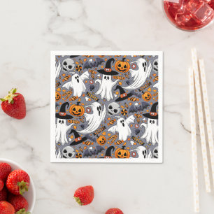 Ghosts Spooky and Creepy Cute Monsters Napkin