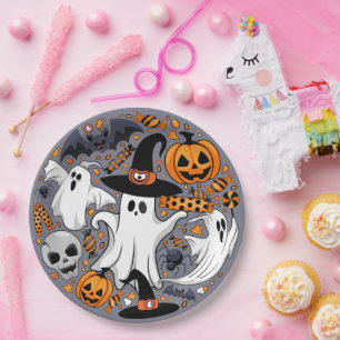 Ghosts Spooky and Creepy Cute Monsters Paper Plate
