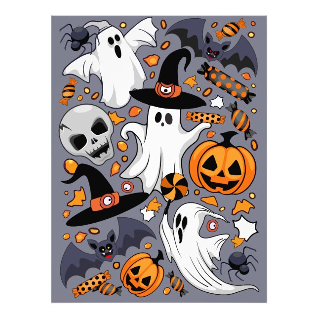 Ghosts Spooky and Creepy Cute Monsters Photo Print (Front)