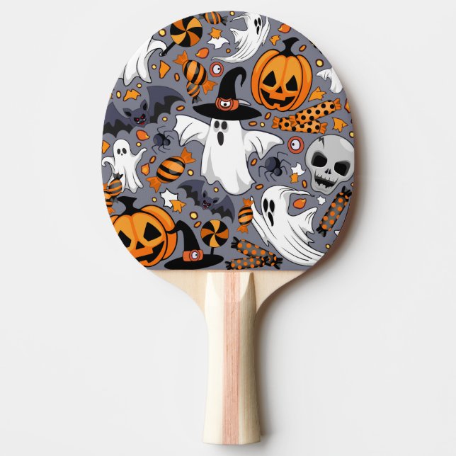 Ghosts Spooky and Creepy Cute Monsters Ping Pong Paddle (Front)