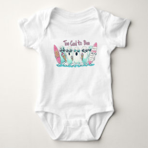 Ghosts Surfers and Ice Creams, Halloween Fun Desig Baby Bodysuit