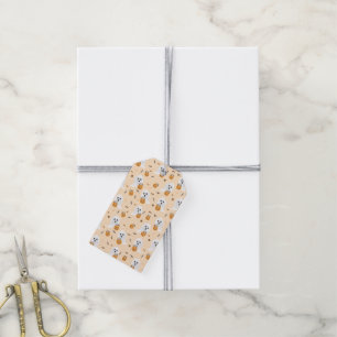 Ghosts Trick Or Treating Halloween Candy Orange Gift Tags