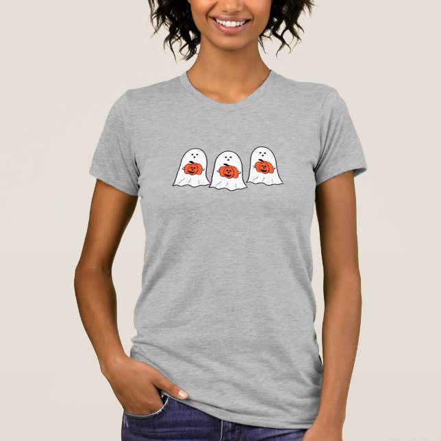 Ghosts with Jack-o-Lanterns T-Shirt (Front)