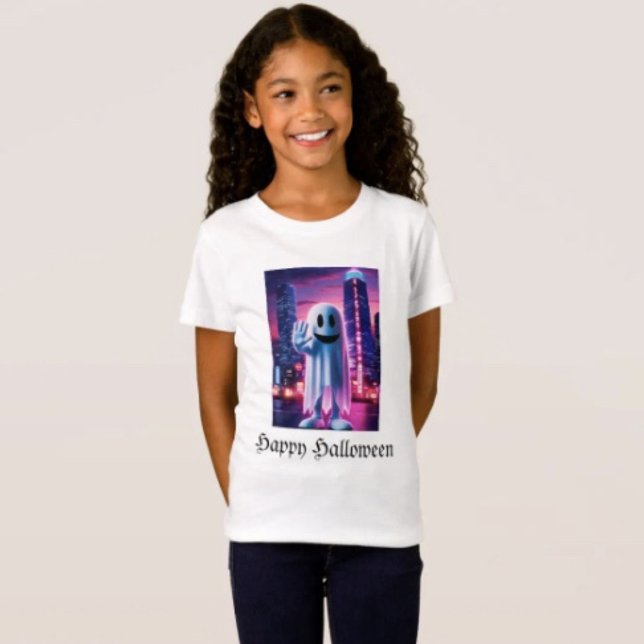 Ghosty Wave & Urban Lights  T-Shirt (Comfy tri-blend women’s tee feminine fit, scoop neck, short sleeves, relaxed fit.  
)