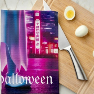 Ghosty Wave & Urban Lights Tea Towel