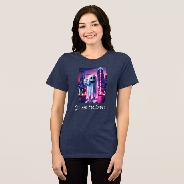 Ghosty Wave & Urban Lights  Tri-Blend Shirt (Front Full)