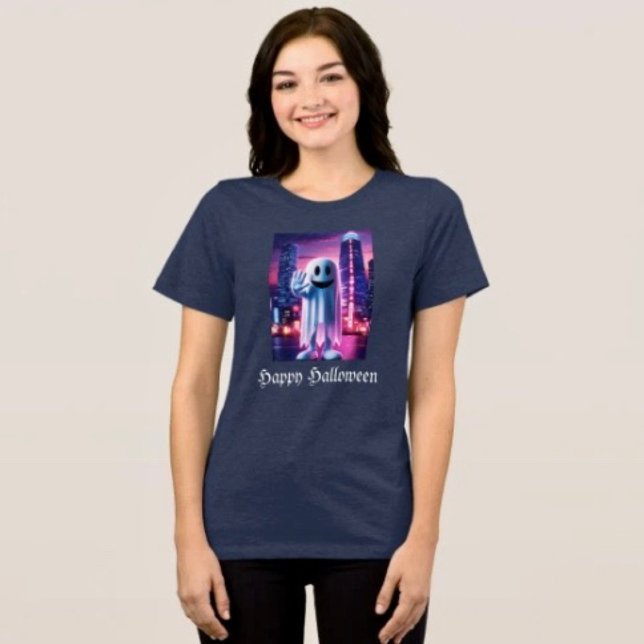 Ghosty Wave & Urban Lights  Tri-Blend Shirt (Comfy tri-blend women’s tee feminine fit, scoop neck, short sleeves, relaxed fit.  
)