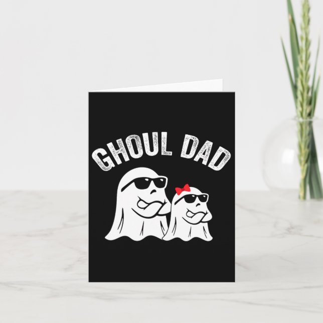 Ghoul Dad Funny Halloween Daddy Ghost Vintage  Card (Front)