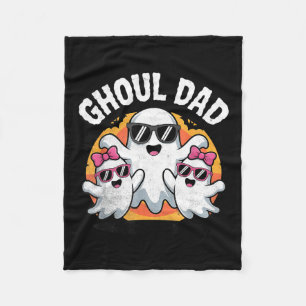 Ghoul Dad Vintage Daddy Ghost Funny Halloween Fleece Blanket