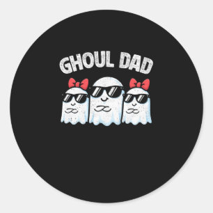 Ghoul Dad Vintage Daddy Ghost Funny Halloween Long Classic Round Sticker